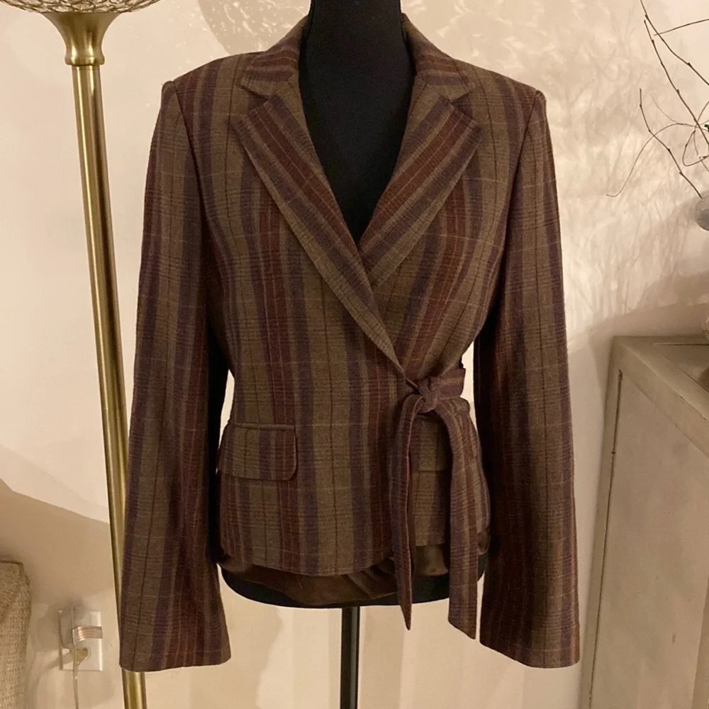 BCBGMaxAzria Multicolor Plaid Blazer